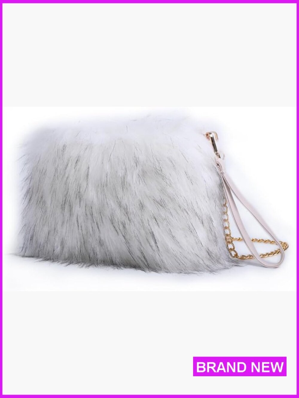 Faux Fur Crossbody Bag Fluffy Fuzzy Purse Shoulder Strap Evening Party